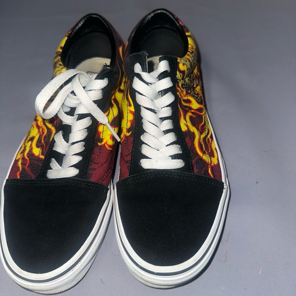 Vans Shoes Old Skool Lot of 2 Men 6.5/Womens 8. Black and flames color Vans
